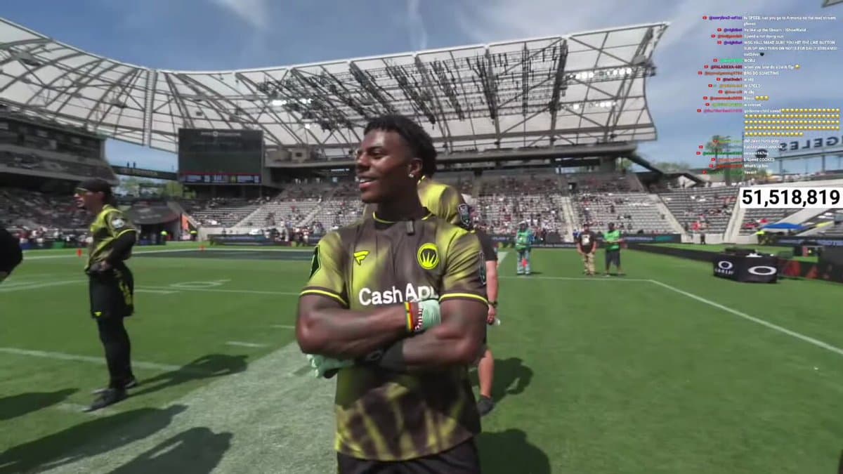 IShowSpeed's Jaw Drops At NFL Star's Impossible Catch In Person