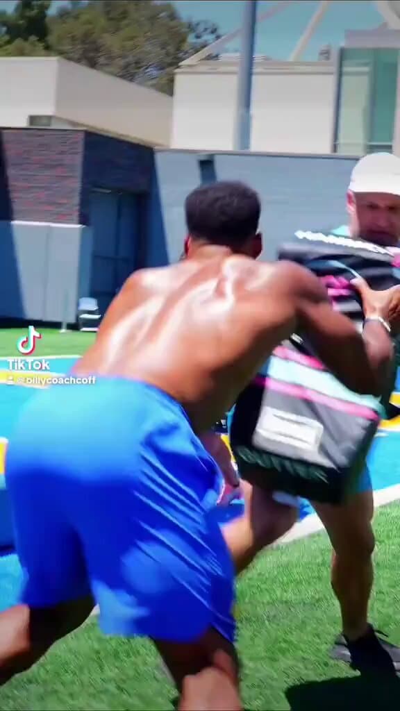 Rams Newcomer Myles Garrett Literally Runs Over His Own Coach