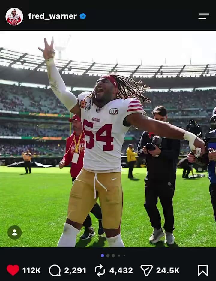 Fred Warner Posts Legendary Instagram Message That Stuns NFL Fans