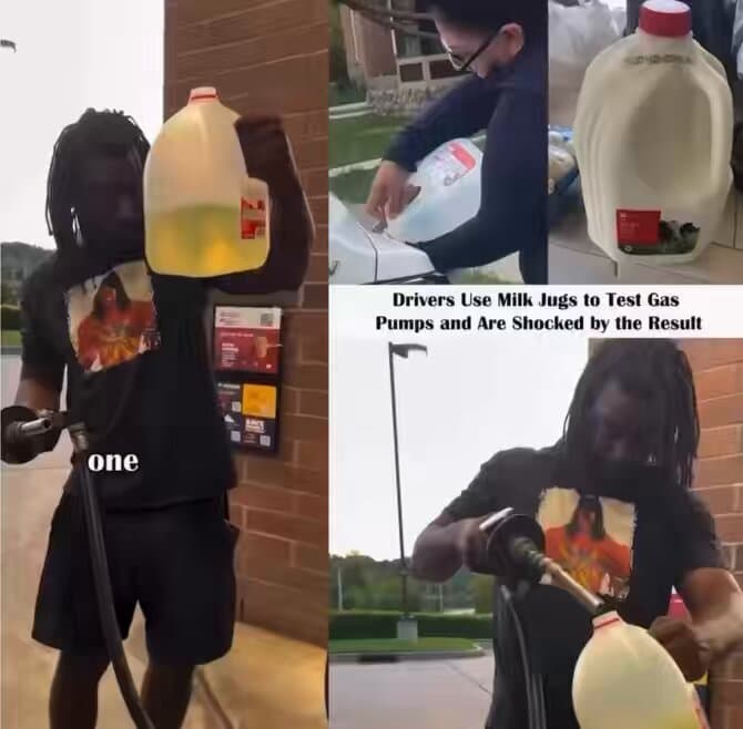 Drivers Test Gas Station Pumps With Milk Jugs And Get Shocking Results