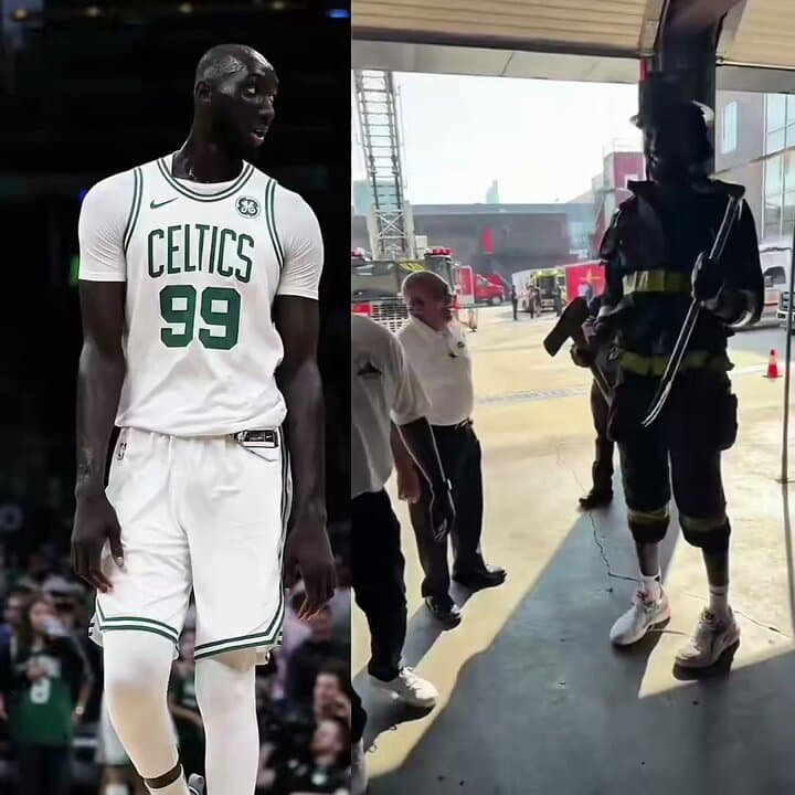 NBA Giant Tacko Fall Swaps The Hardwood For A Fire Hose