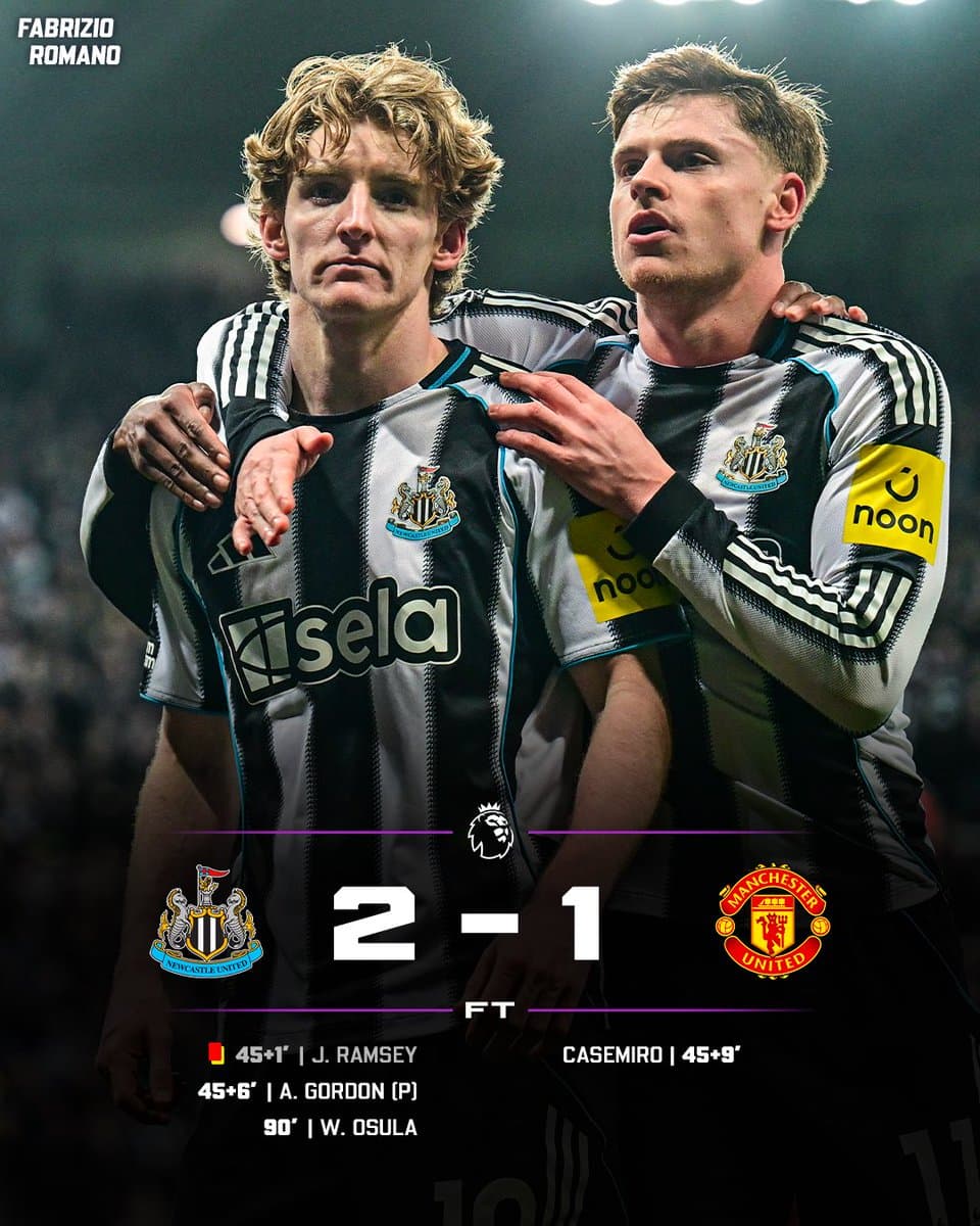 Newcastle Stuns Manchester United Despite Playing A Man Down All Match