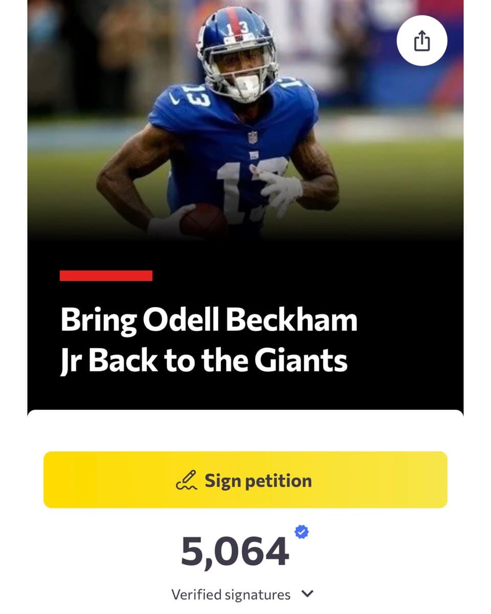 Giants Fans Launch Massive Campaign To Bring Back Odell Beckham
