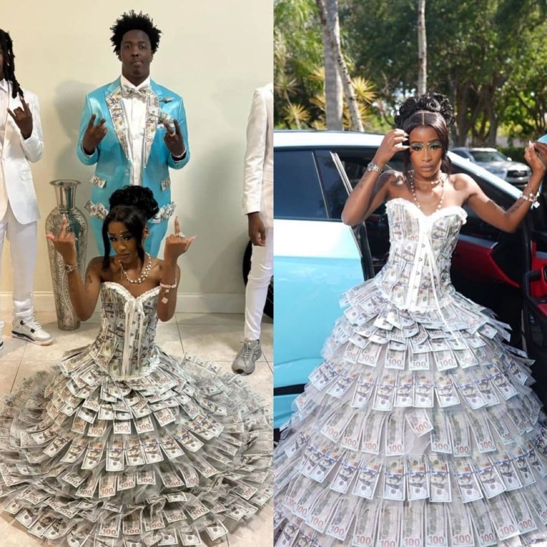 This Prom Dress Is Literally Made Of Money And The Internet Is Obsessed