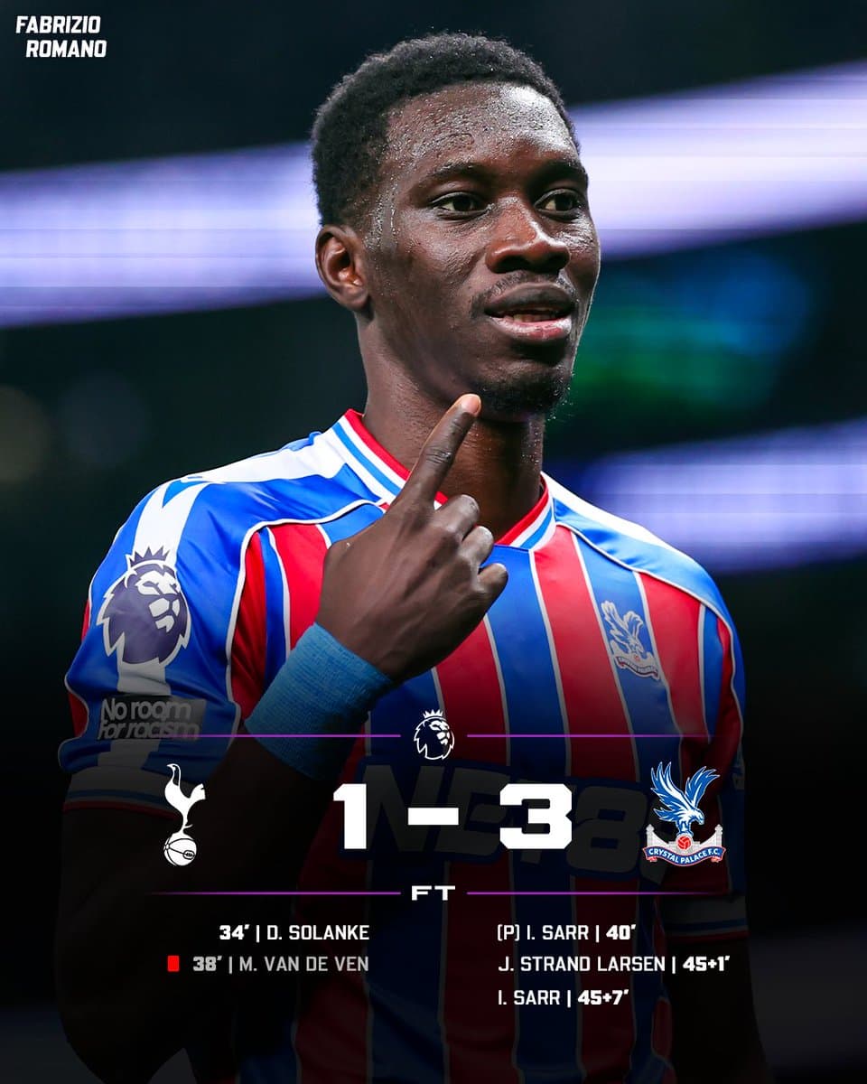 Crystal Palace Stuns Tottenham In Shocking Upset Victory At Home